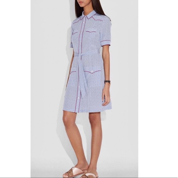 Coach Star Print Shirt Dress- 4,6 - Picture 1 of 8